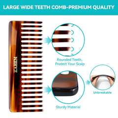 KAHEM hair comb front view shows durable, safe design for all hair types.