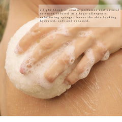 kai Body Buffer built-in cleanser lathers during exfoliation for convenient cleansing