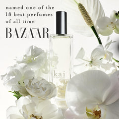 Kai eau de parfum gardenia flower closeup highlights fresh gardenia notes.