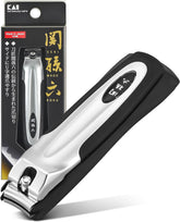 KAI Japanese nail clippers with side file show precise nail shaping for clean edges.