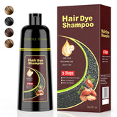KAISASA Hair Dye Shampoo bottle shows Chestnut Brown shade for gray hair coverage