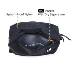 kalgoTeal Travel Toiletry Bag 8L two-way zippers for easy access.