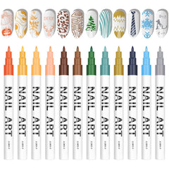 Kalolary 12-color nail art pens set for versatile dotting and line designs