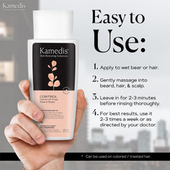 KAMEDIS Beard Wash cleanses face and beard with gentle formula.