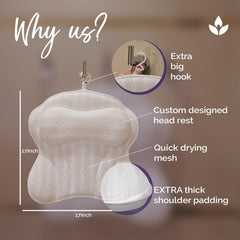 KANDOONA Bath Pillow back-support provides stable, relaxed back support