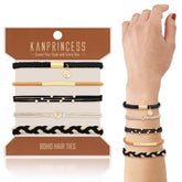 KANPRINCESS hair-tie-bracelet-set with five styles for everyday wear and easy hair management.
