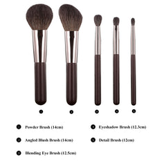 Kanviensl five-piece mini brushes with soft goat hair for precise application.