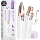 KAPHIO 2-in-1 facial hair remover in purple, front view for precise grooming.