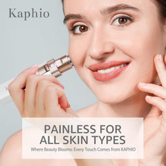 KAPHIO 2in1 hair removal rotary shaving head trims larger areas for close body grooming.