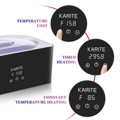 Karite paraffin wax application on feet to soothe dryness.