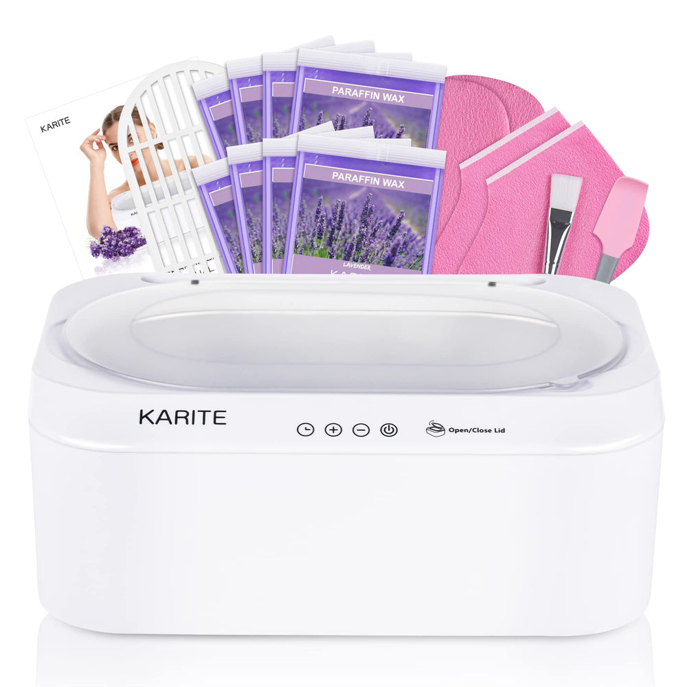 Karite paraffin wax machine auto-open lid in action for quick at-home spa sessions