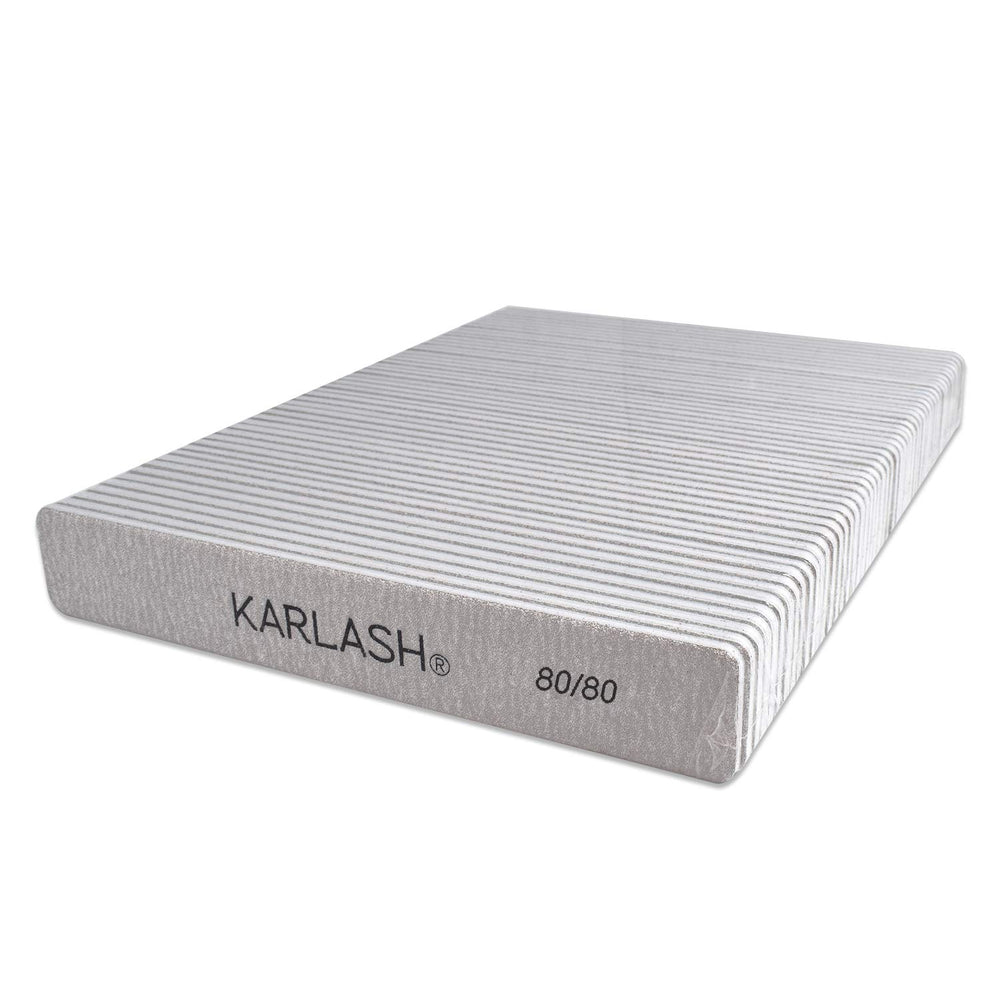 Karlash jumbo zebra emery board 80/80 grit for gentle smoothing of natural and artificial nails