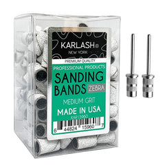 Karlash nail sanding bands zebra medium grit for grinding and shaping nails.