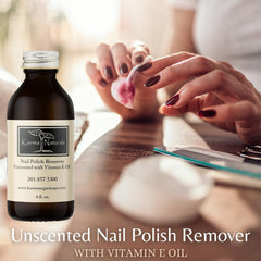 Karma Organic Nail Polish Remover ingredients soybean oil label highlighting natural hydration for nails