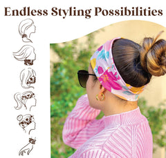 Karma Retro Floral Headband Purple 04 – lightweight microfiber fabric for quick-drying comfort.