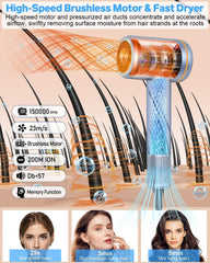 Karrong hair dryer LCD display for precise setting adjustments.
