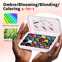 Karroy solid cream gel colors palette provides bold coverage with controlled tapping.