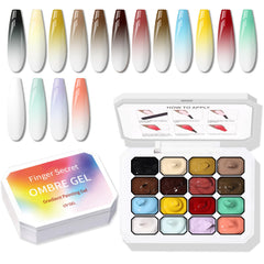 Karroy sponge-pat paint nail gel ombre swatch for easy gradient color blending.