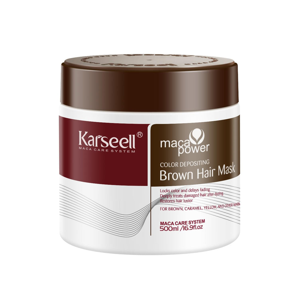 Karseell hair color depositing conditioner bottle refreshing brown tones.