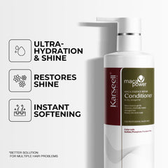 Karseell conditioner being massaged through hair for smoother, manageable strands.