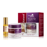 Karseell purple hair mask bottle pour showing easy application for brass control