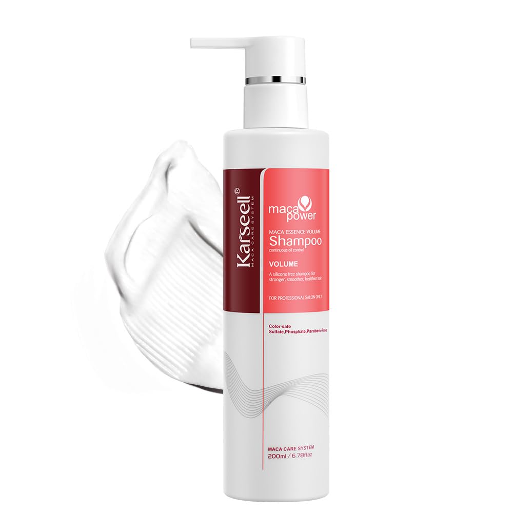 Karseell Volume Shampoo bottle closeup highlighting sleek packaging for fine hair.