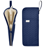 KarSyon hot tools organizer blue front view keeps styling tools neatly organized for travel