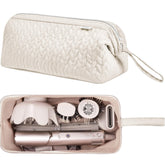 KarSyon Shark Flex Style Case beige open view showing roomy interior for accessories.