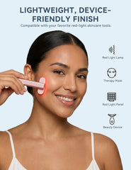 KARUNO serum being used under an LED mask for glide and comfort.