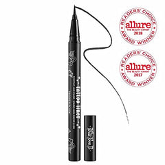 Kat Von D Tattoo Liner Trooper Black application angle demonstrates smooth, precise stroke.