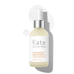 Kate Somerville Liquid ExfoliKate bottle close-up for radiant overnight exfoliation.