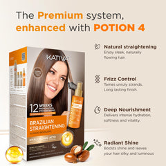 KATIVA Potion 4 serum bottle delivers heat protection for smoother blow-drying.