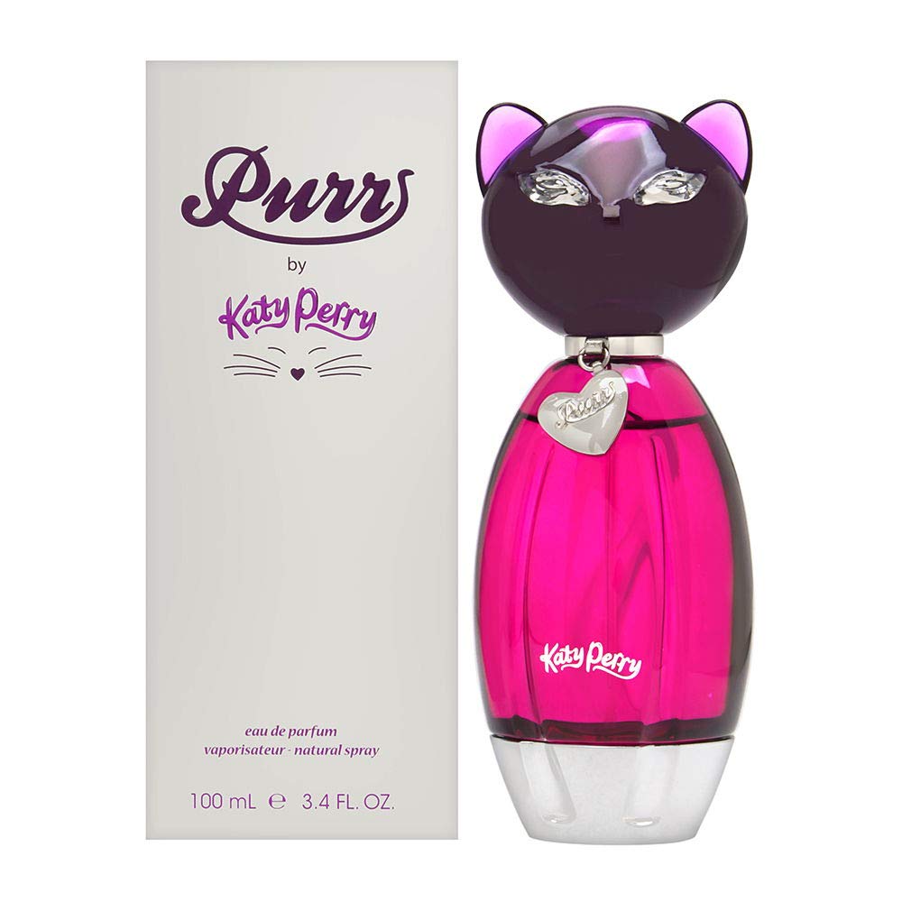 Katy Perry Purr bottle front view showcasing sleek glass for everyday floral wear.