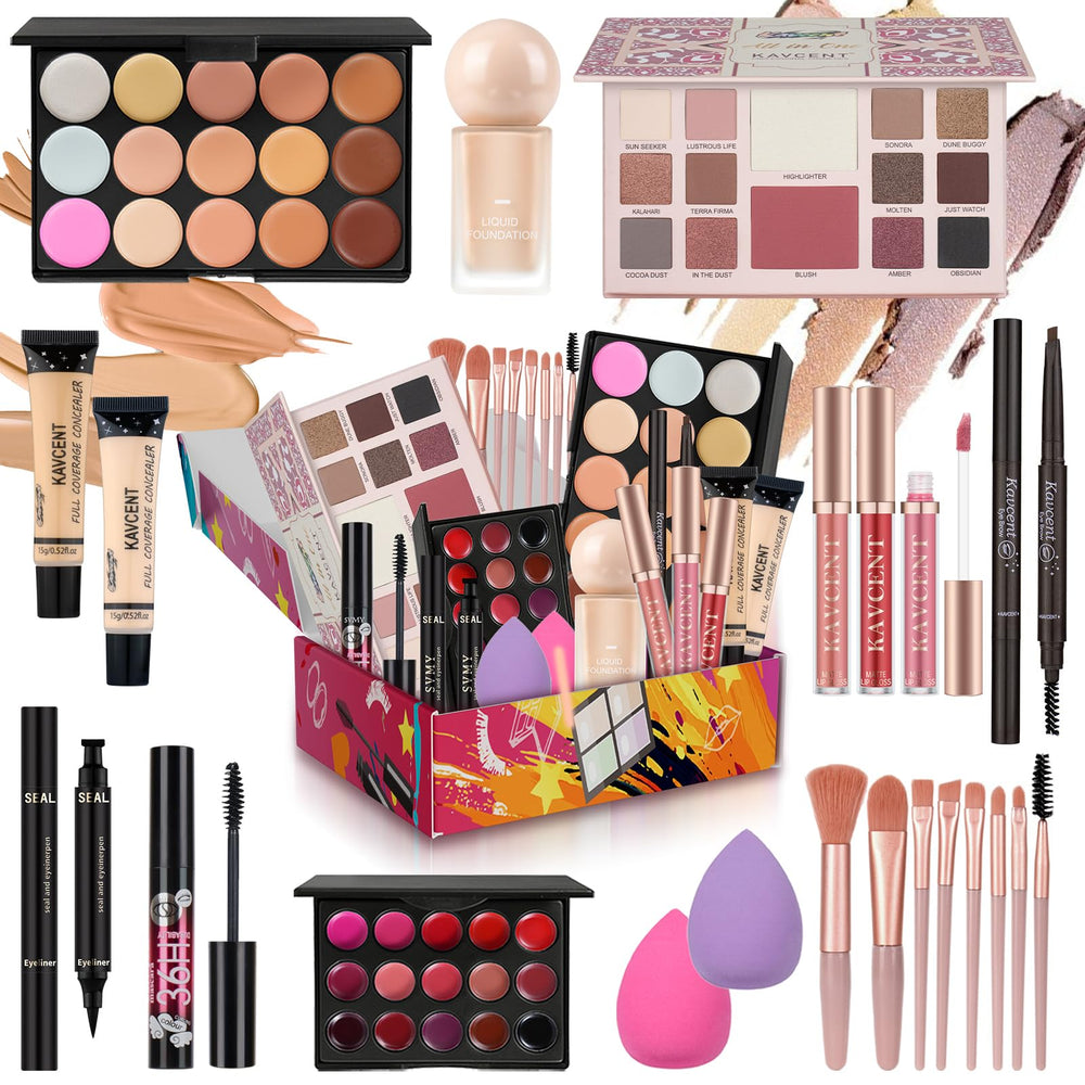 KAVCENT makeup kit 14-color palette for versatile looks and vibrant pigments.