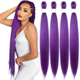 KAVSORAPI purple braiding hair 36in showing vibrant color and silky texture for easy styling.