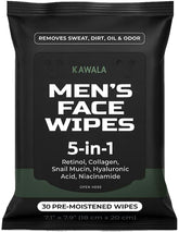 Kawala mens face wipes pack close-up for quick post-workout refresh