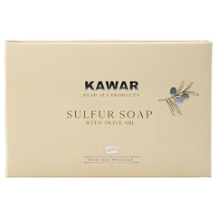 Kawar Dead Sea Sulfur Soap foam closeup suggests cleansing and detoxifying pore-level action.