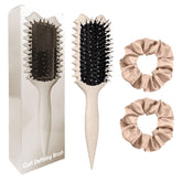 Kazunark curly hair brush with ergonomic grip for comfortable, strain-free styling.