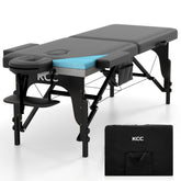 KCC memory foam massage table assembly shows sturdy setup for studios
