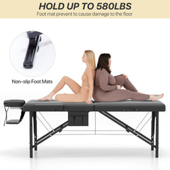 KCC memory foam massage table top closeup with luxurious PU leather