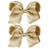 KCHIES 4-inch champagne gold bow closeup showing sparkling detail for daily outfits