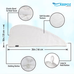 Keepoz button-loop fastening secures hair gently for secure, comfortable wear.