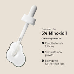 Keeps hair-growth serum close-up with unscented topical formula.