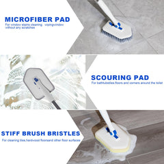 Keleekelin rotating head with three angles for versatile cleaning.