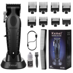 KEMEI 2296 cordless hair clipper shows cordless freedom for precise home grooming.