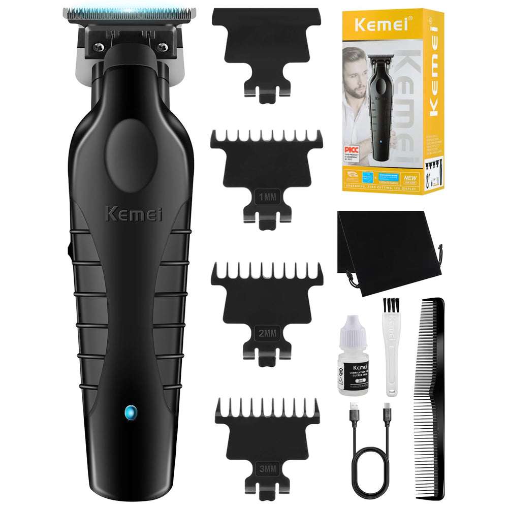 KEMEI 2299 Trimmer professional blade close-up for precise grooming around necklines.