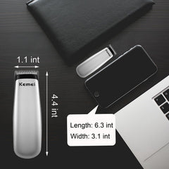 KEMEI Mini Hair Trimmer cordless power for wireless grooming anywhere.