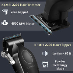 KEMEI 2299 trimmer for hair and beard with versatile guide combs for grooming versatility