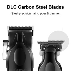 KEMEI zero gap trimmer precision T blade closeup for edging