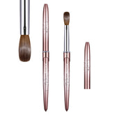 KEMEISI acrylic brush size 12 close-up of Kolinsky bristles for precise powder application.